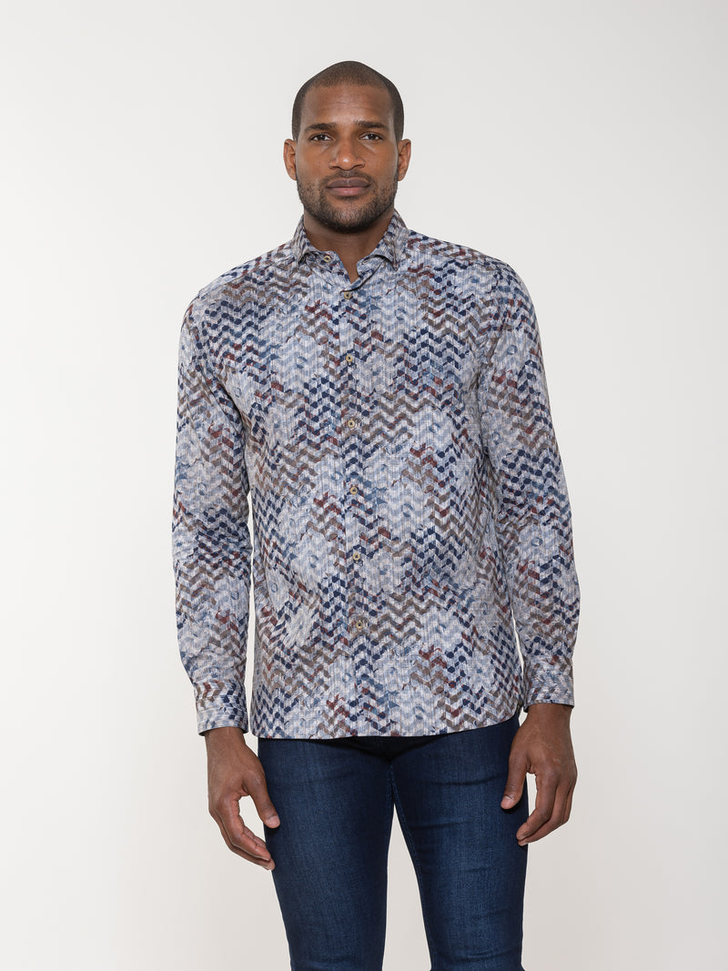 Chevron Floral Double Sided Shirt