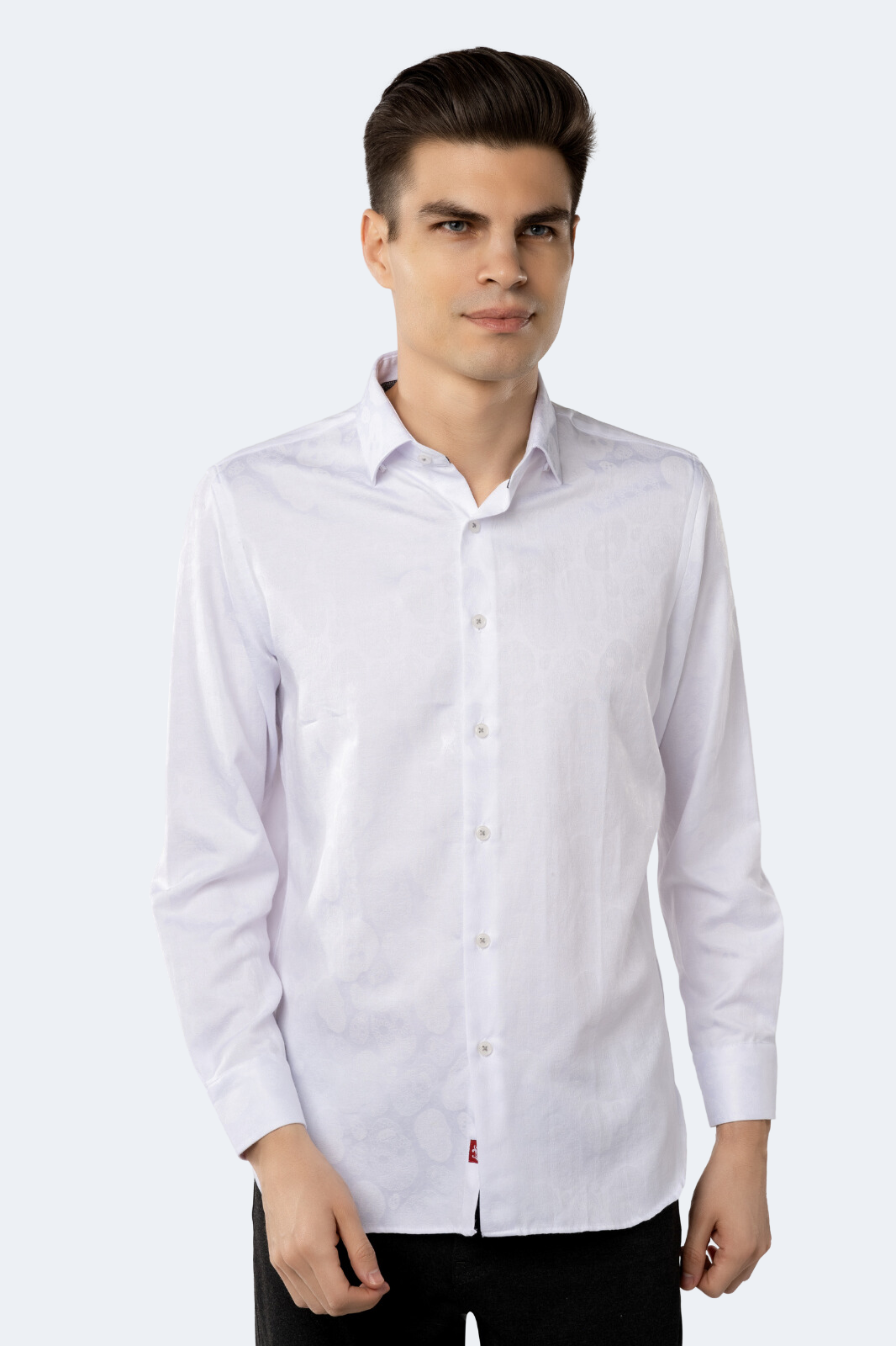 White on White Jacquard Skulls Shirt