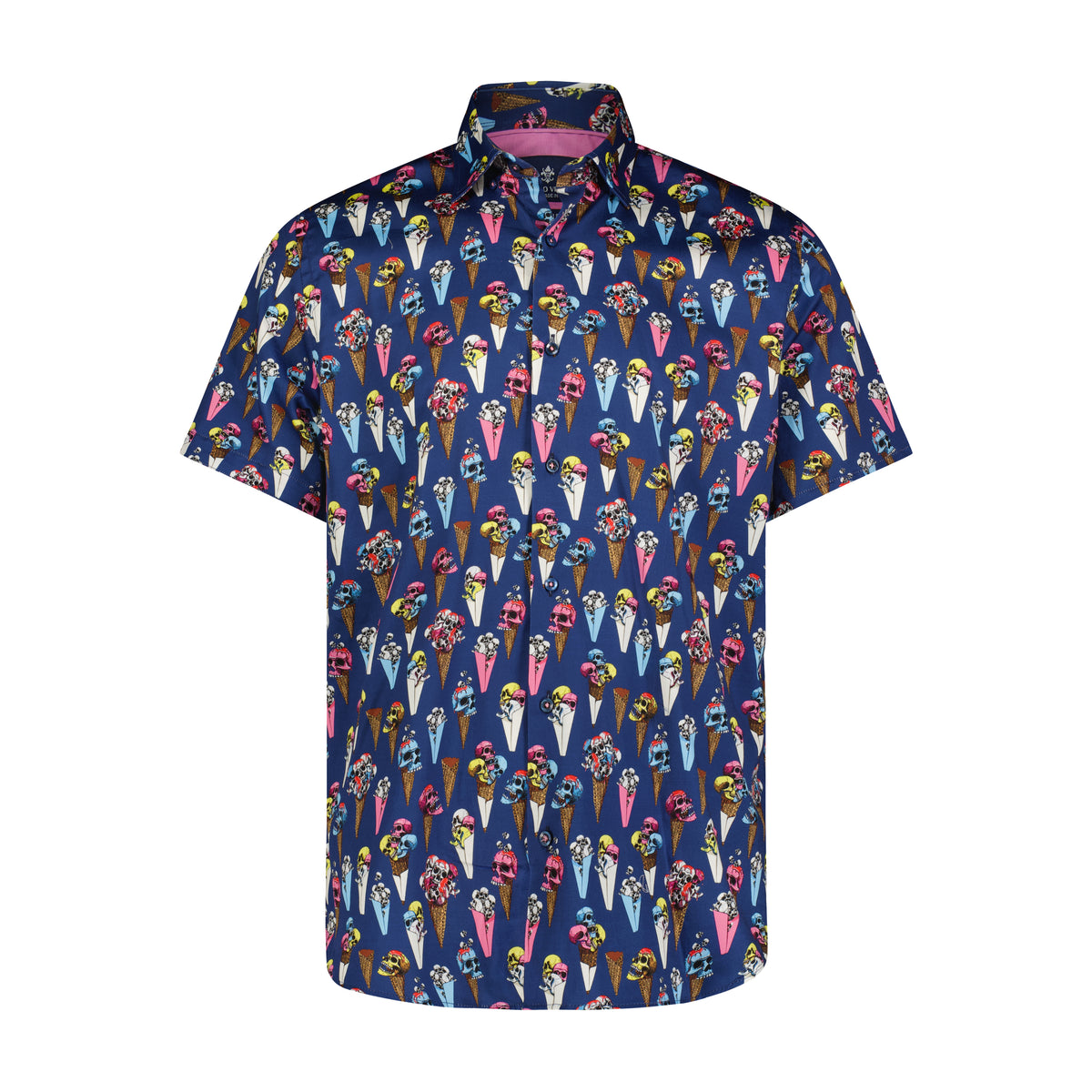 Multicolor Skull Ice Cream Print Short Sleeve Shirt