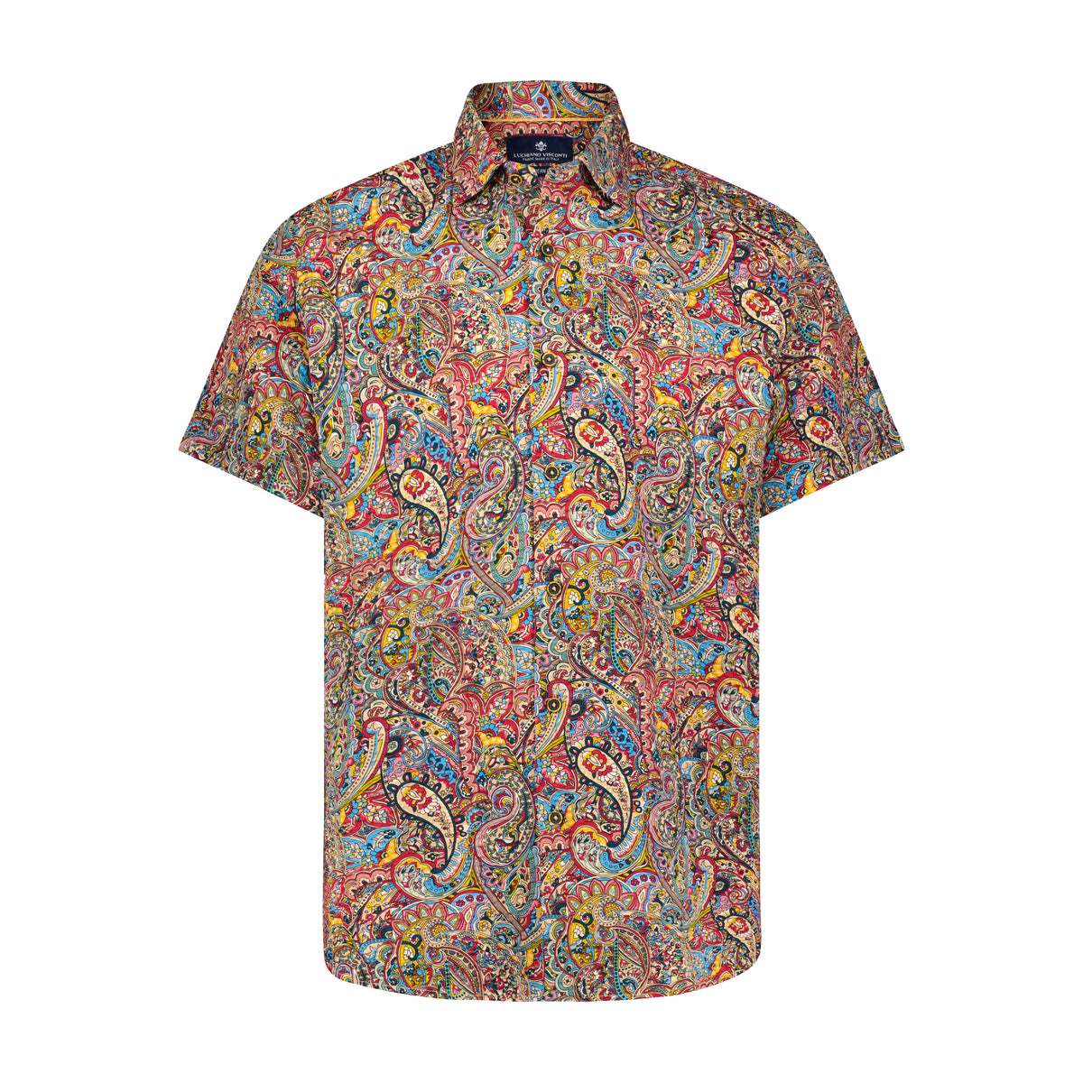 Multicolor Paisley Print Short Sleeve Shirt