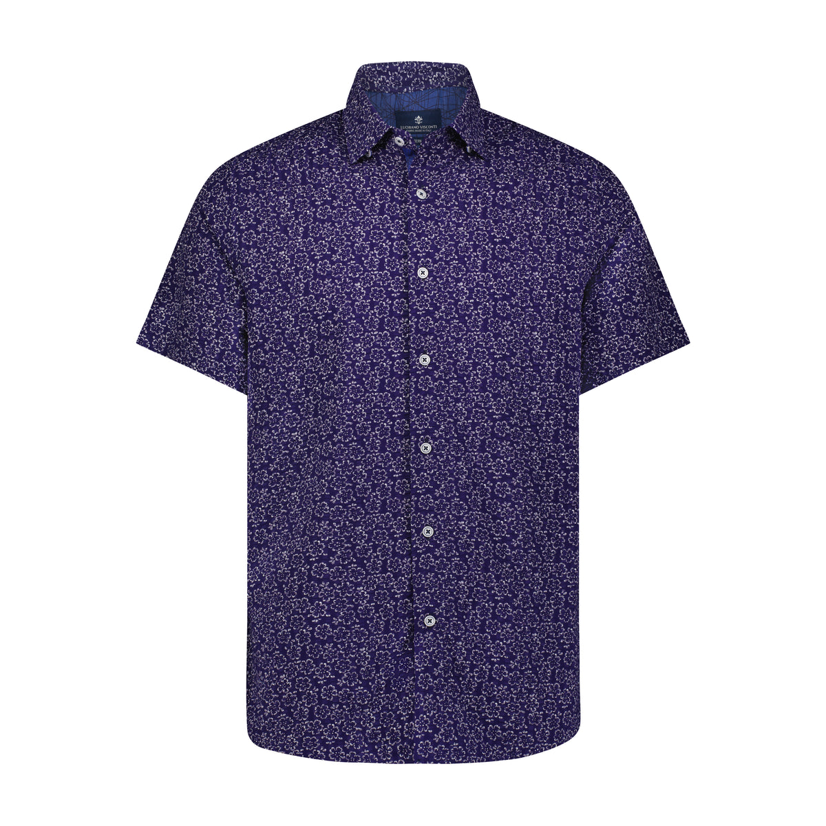 Navy Floral Short Sleeve Shirt