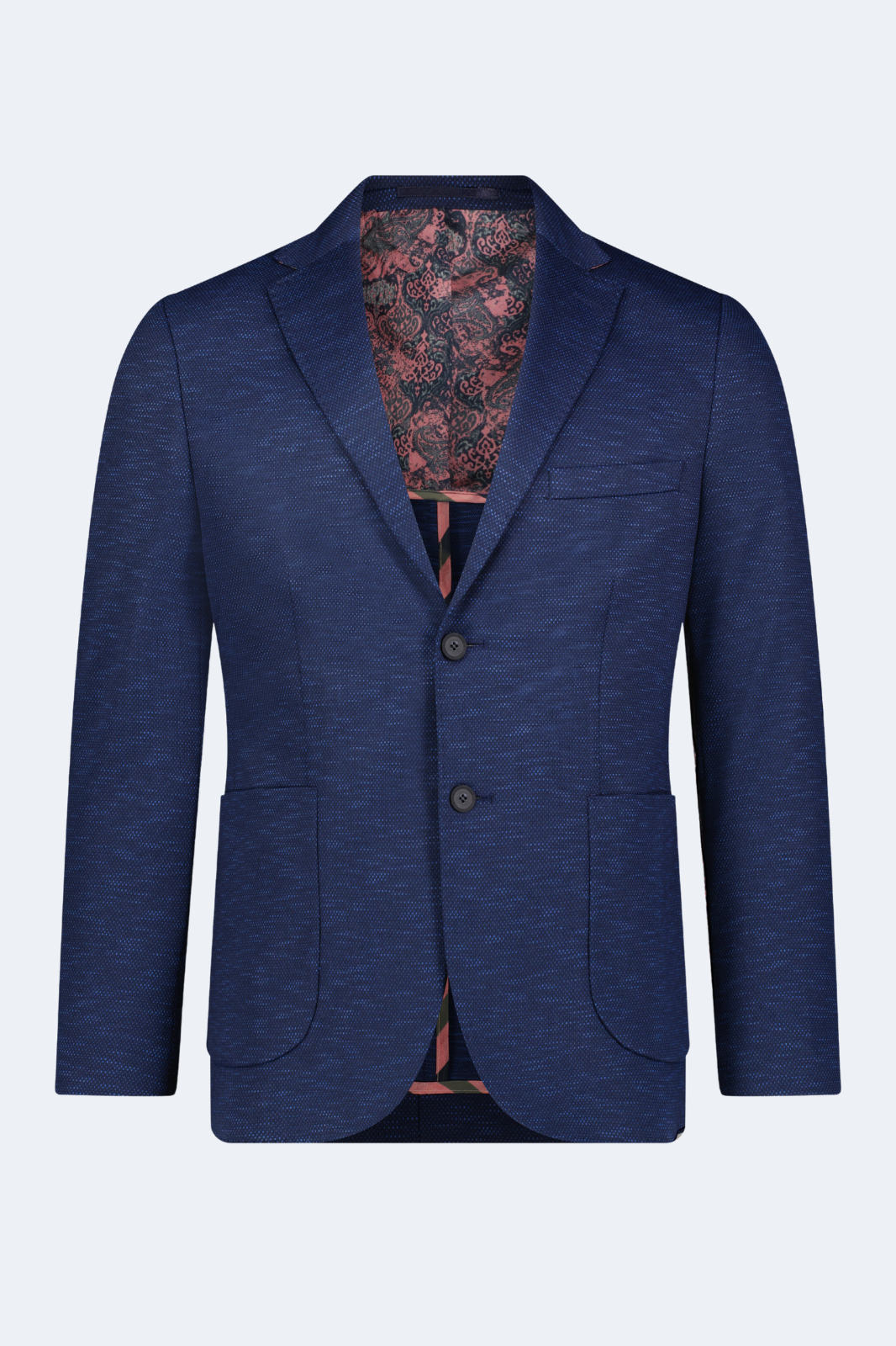 Navy and Petro Blue Jacquard Sport Coat