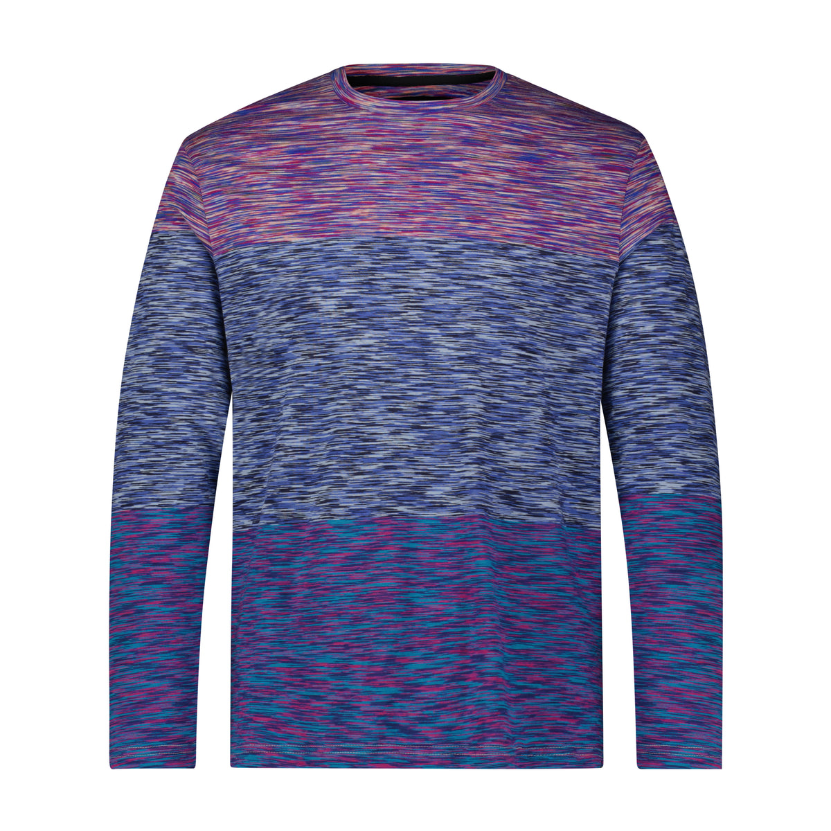 Multi Purple Aqua Space Dyed Crewneck