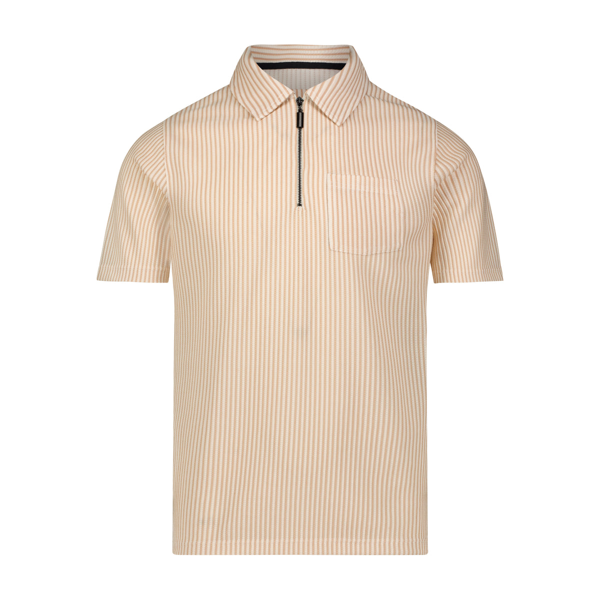 Olive Cream Sear Sucker Ribbed Shirt