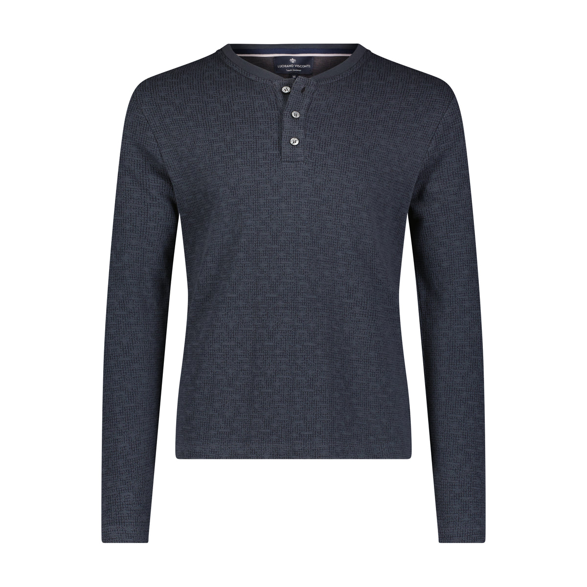 Navy Jacquard Performance Henley