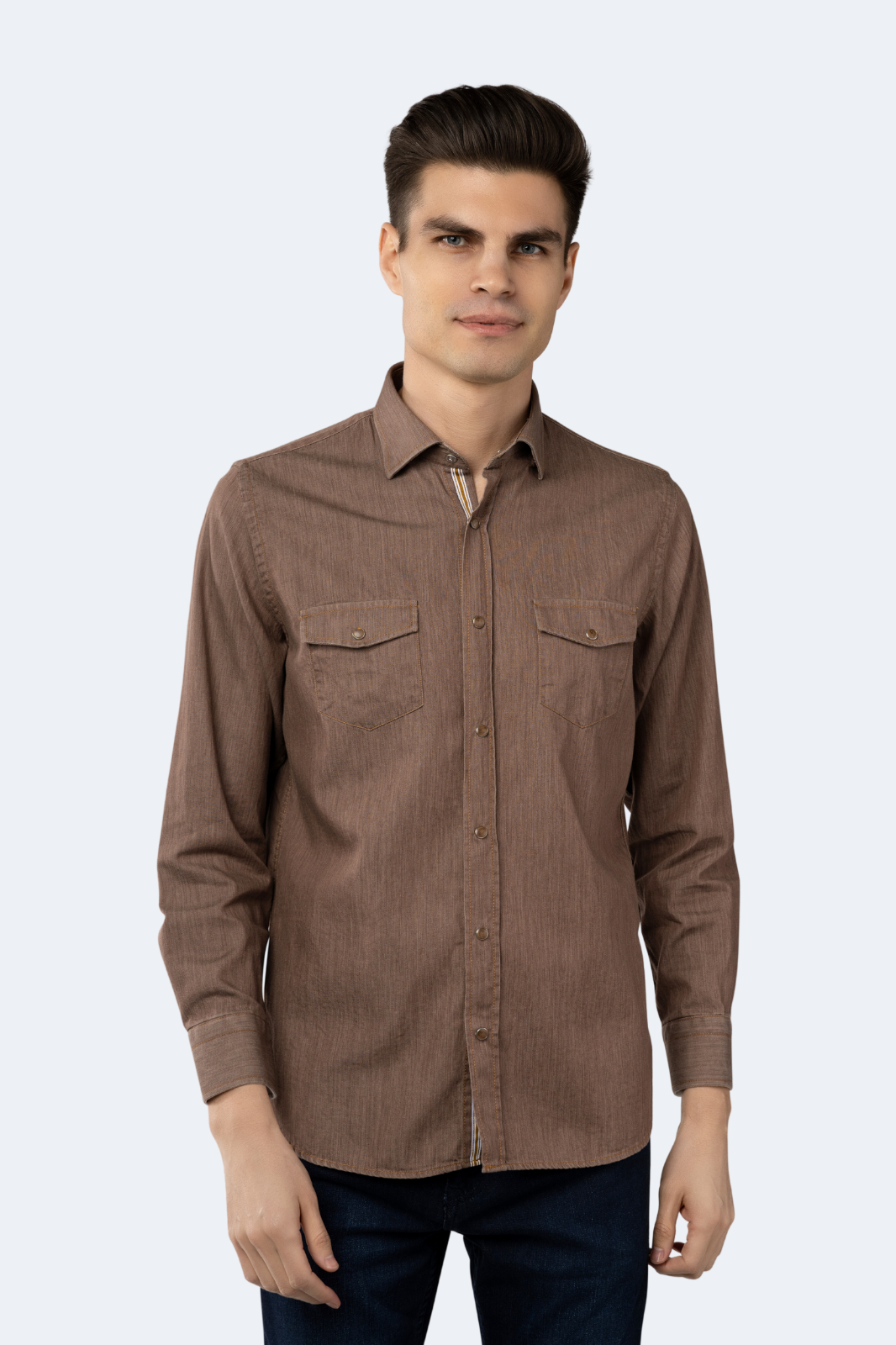 Walnut Brown Denim Shirt