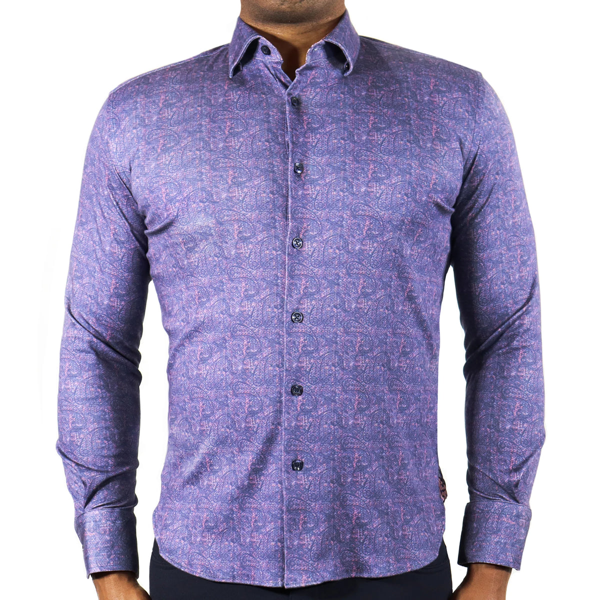 Max Colton Purple & Pink Paisley Long Sleeve Shirt