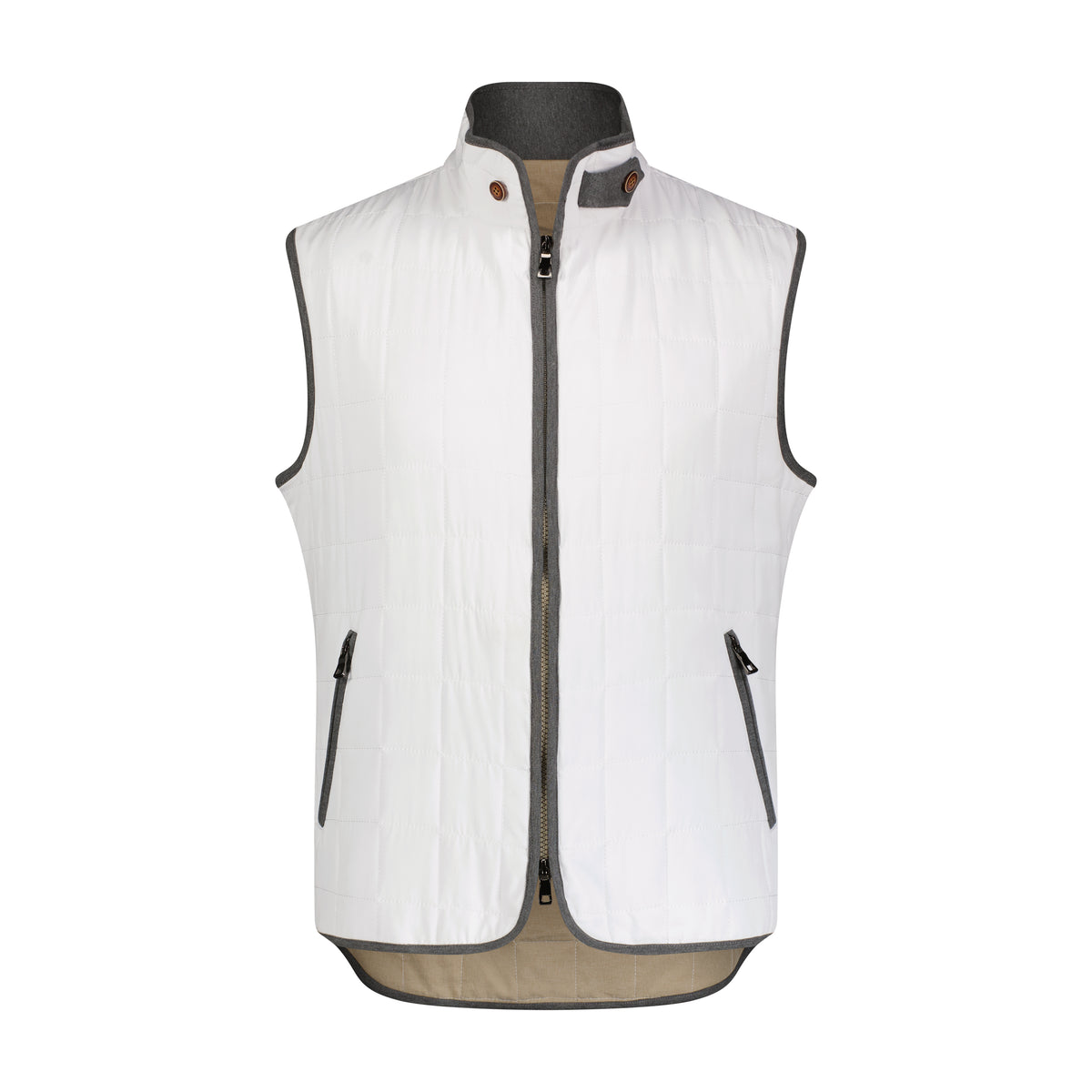 White Lightweight Quilted Vest