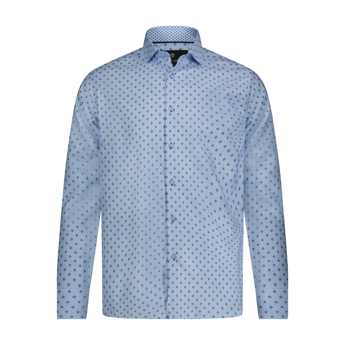 Aqua Teal Print Long Sleeve Shirt