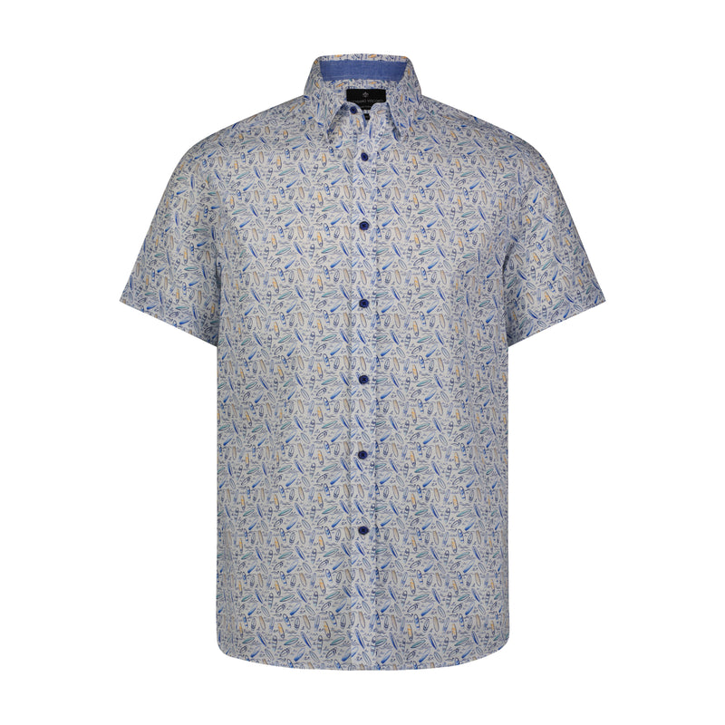 Surfs Up Print Short Sleeve Shirt