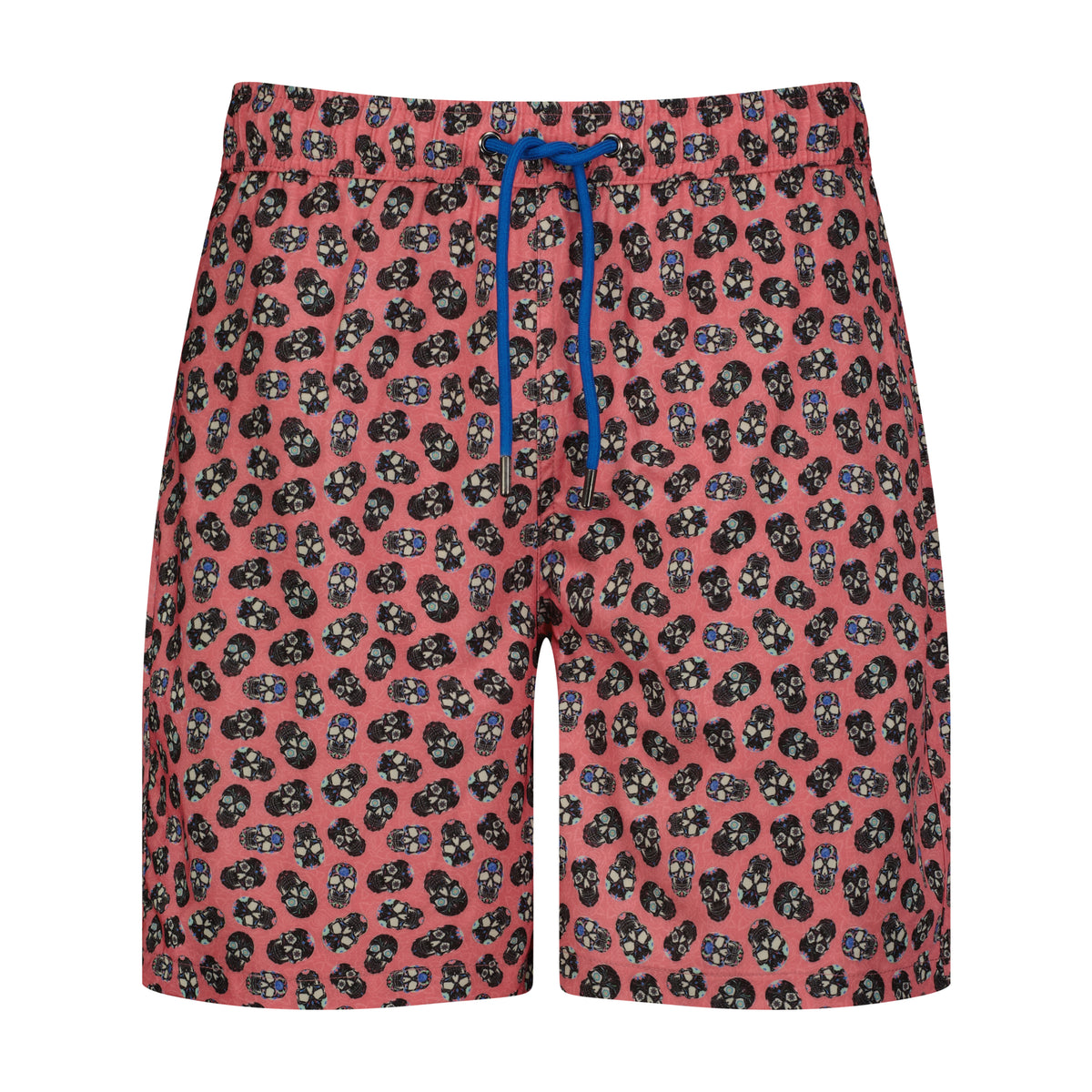 Dark Pink Mini Skull Swim Trunks