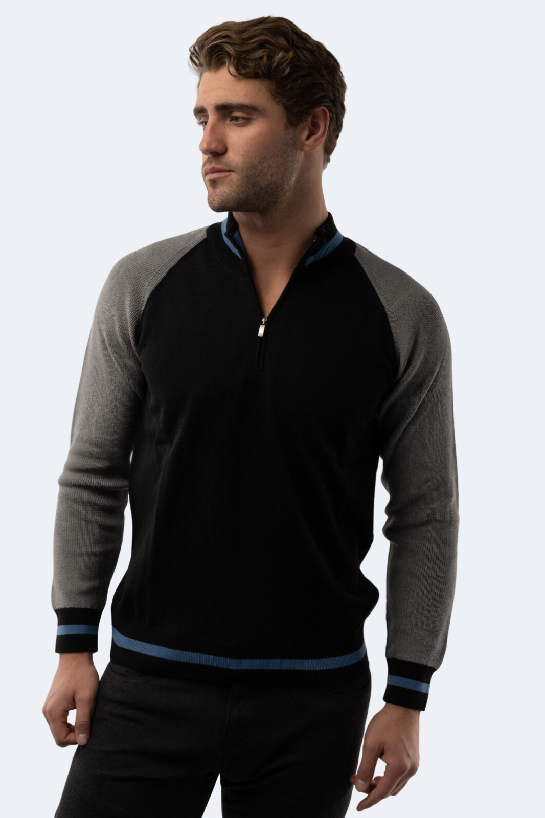 Grey-Black Quarter Zip