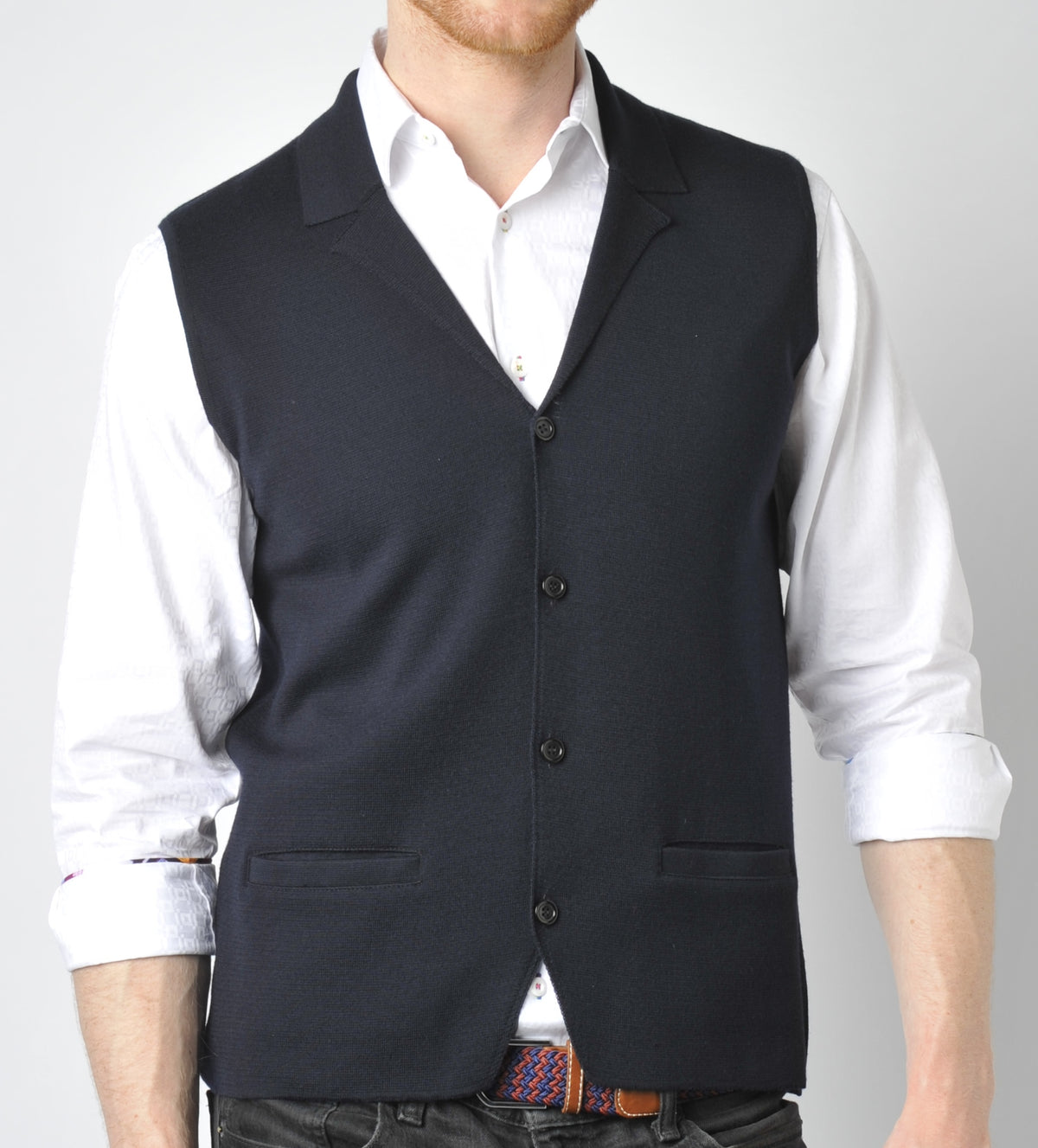 Navy Vest with Lapels