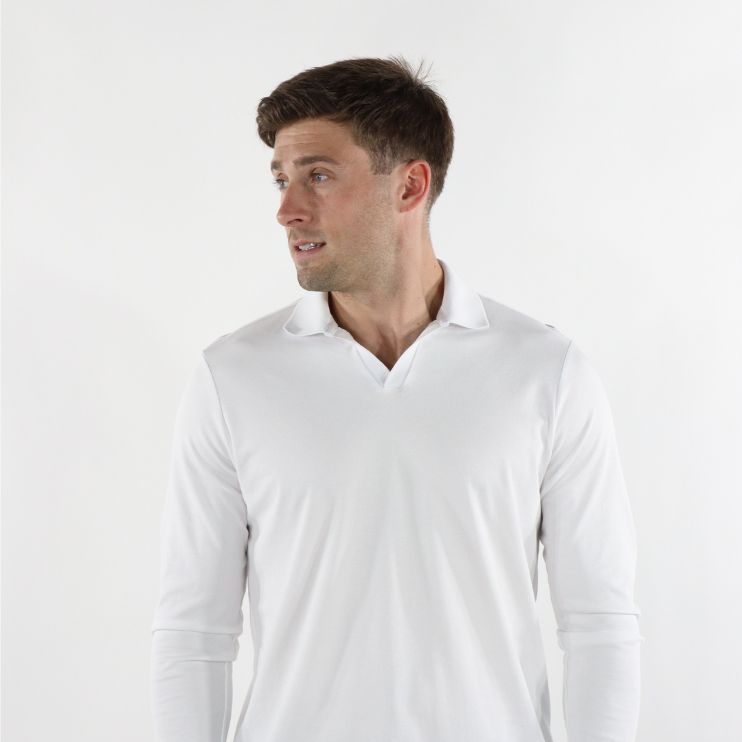 Max Colton White Long Sleeve Collar Shirt