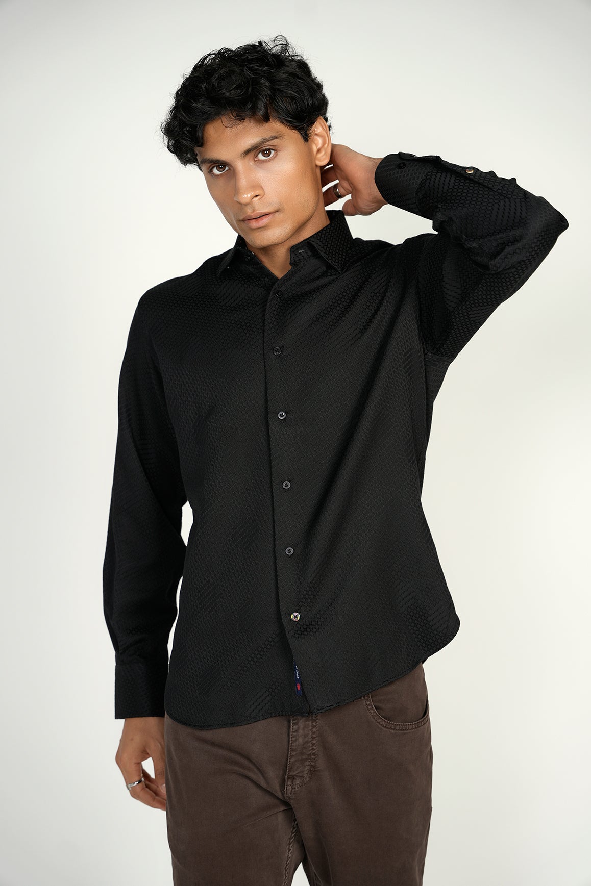 Black Jacquard Shape Shirt Signature Collection