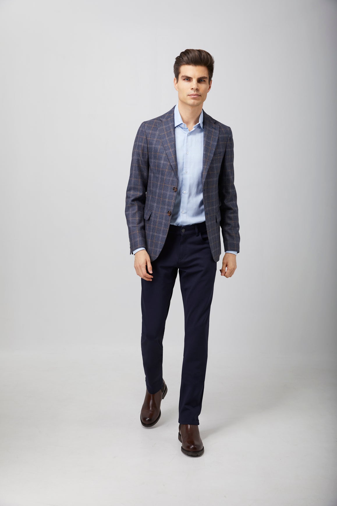 Navy Plaid Sport Coat