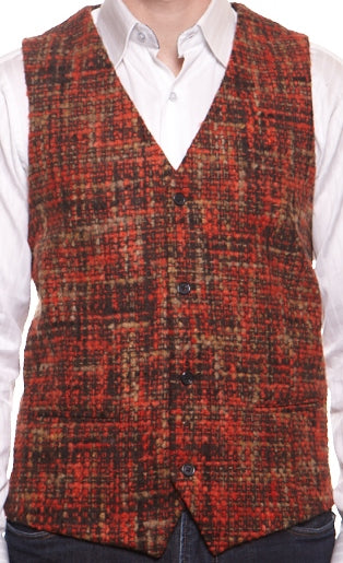 Orange and Brown Woven Vest